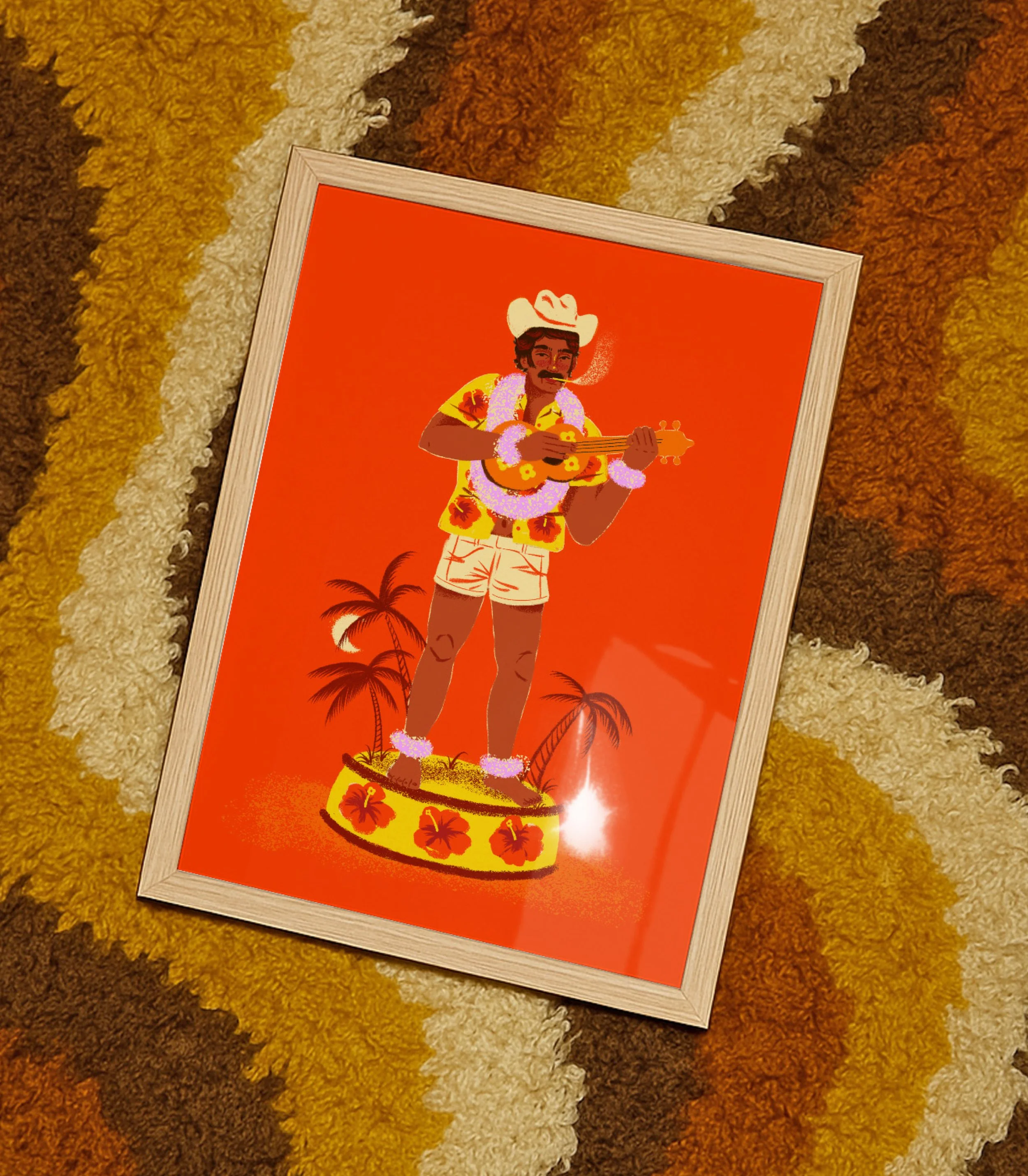 Cowboy Art Print | Retro Hawaiian Summer Vibes — Emma Winton Design